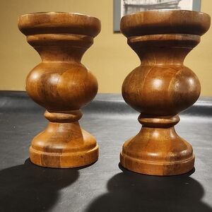 Elegant Wooden Candle Holders